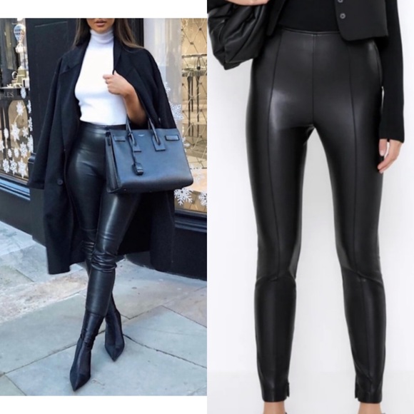 Zara Pants - Zara High Rise Leather Skinny Jeans